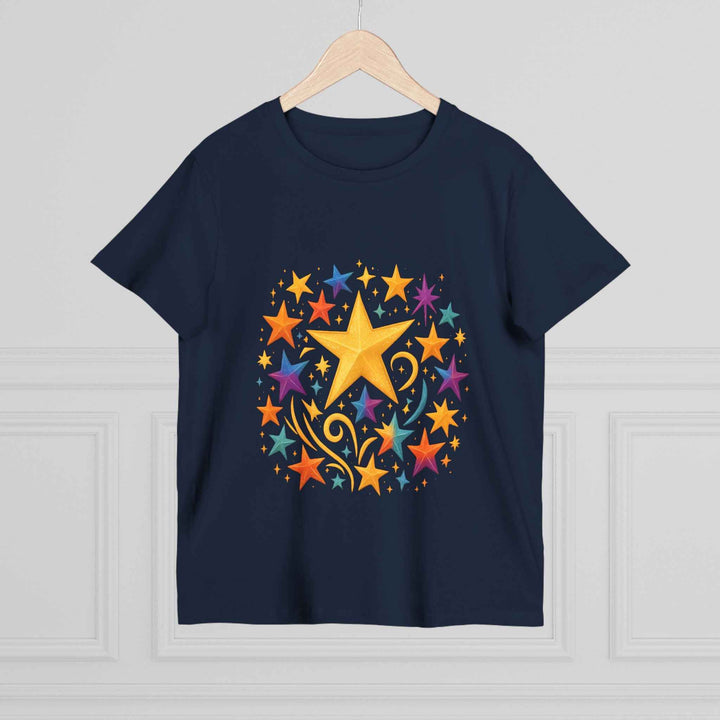 Women’s Vibrant Star Tee-100% Cotton Star Print T-Shirt