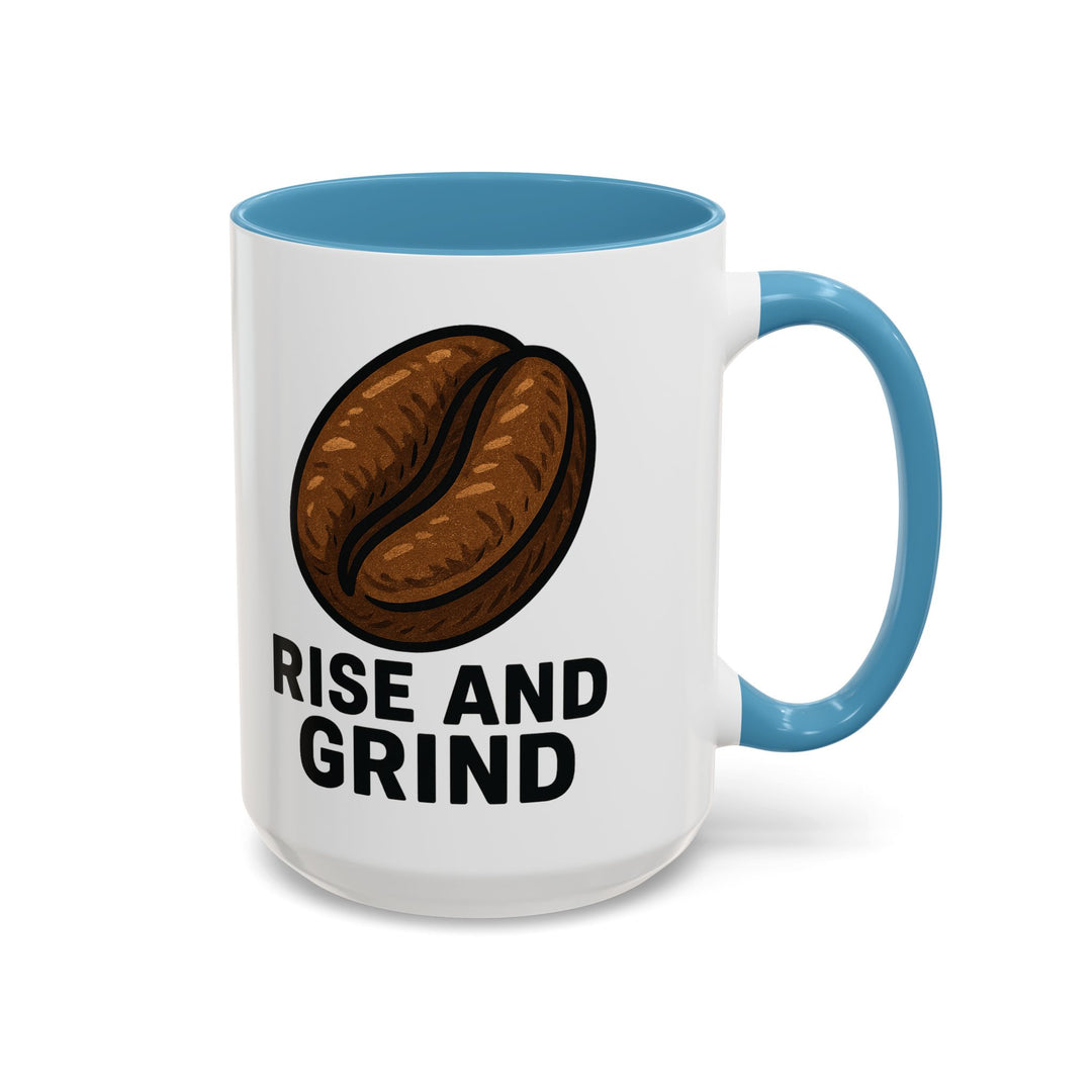 Motivational Coffee Mug Rise and Grind Ceramic Cup Gift