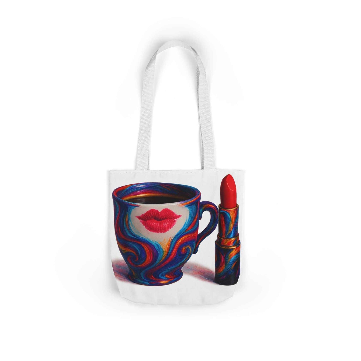 Canvas Tote Bag with 5-Color Straps & Sleek Black Lining