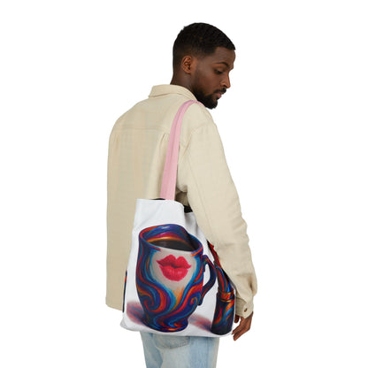 Canvas Tote Bag with 5-Color Straps & Sleek Black Lining