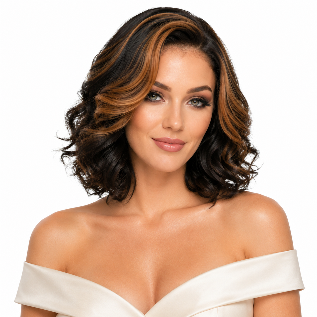High temperature wire wig with defined short curls, natural black brown depth, and reliable shape for repeat styling at ease.