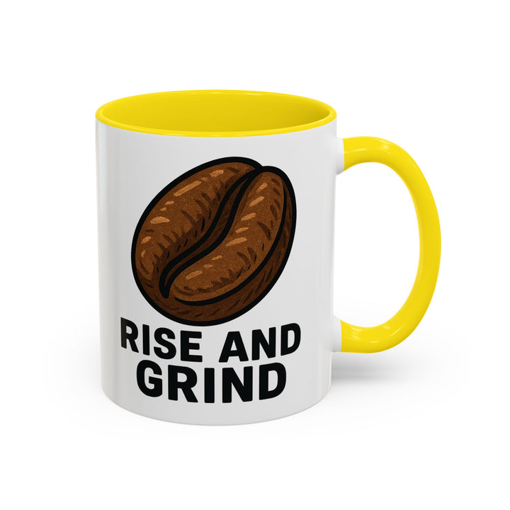 Motivational Coffee Mug Rise and Grind Ceramic Cup Gift