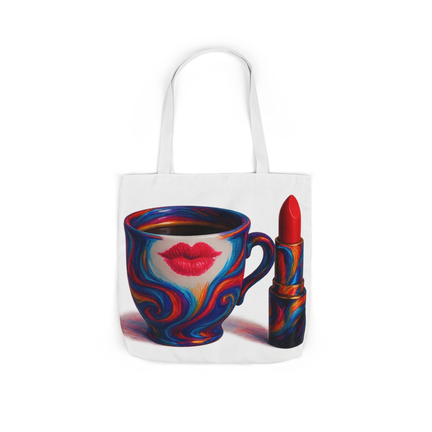 Canvas Tote Bag with 5-Color Straps & Sleek Black Lining