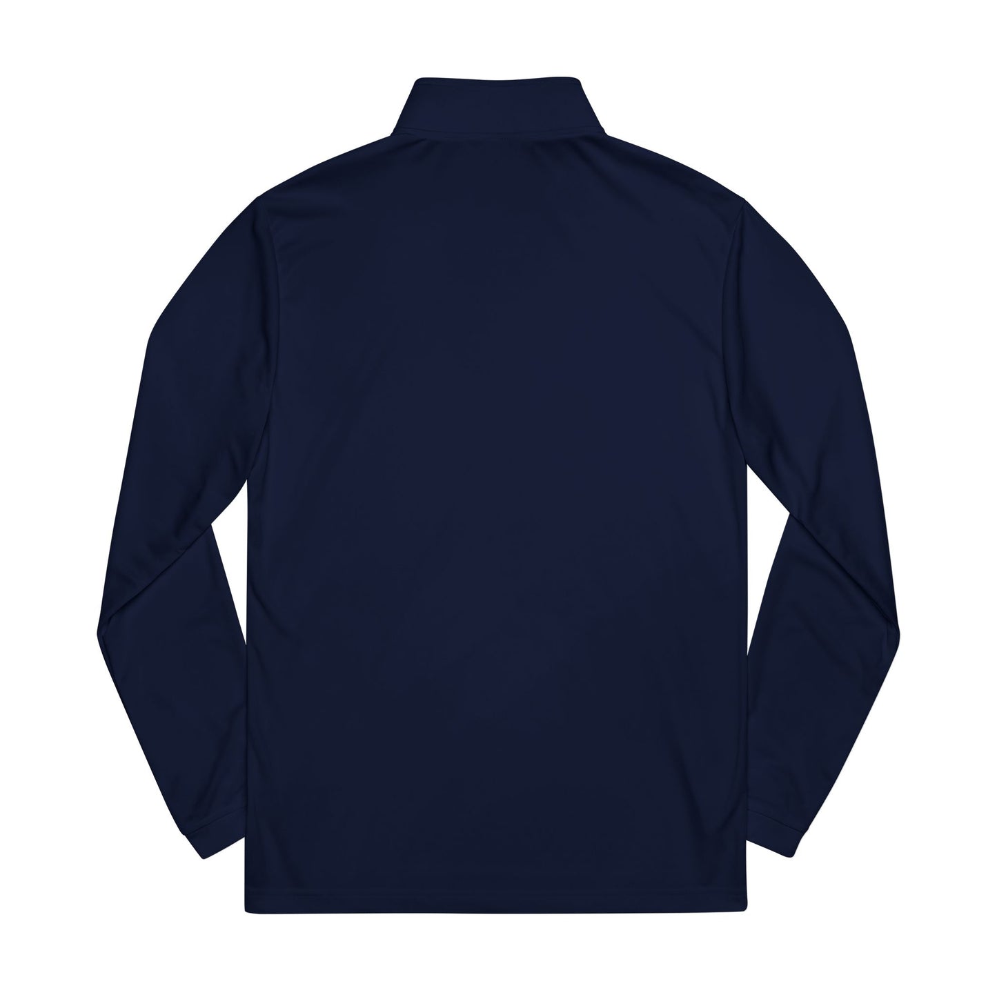 Navy blue unisex quarter-zip pullover back view