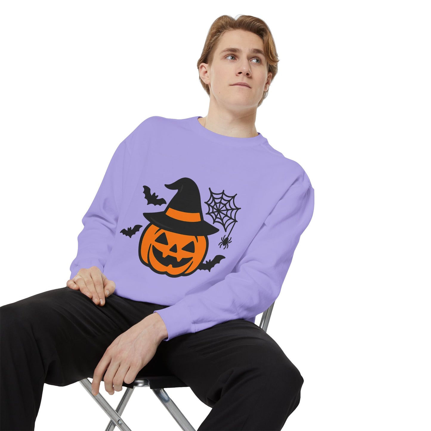 Cozy Halloween Pumpkin Sweatshirt – Unisex Fall Style