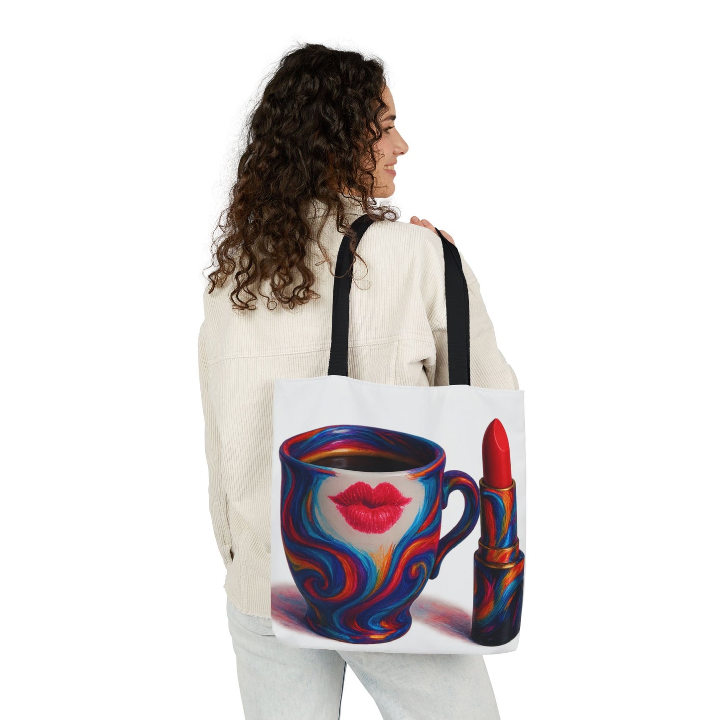 Canvas Tote Bag with 5-Color Straps & Sleek Black Lining