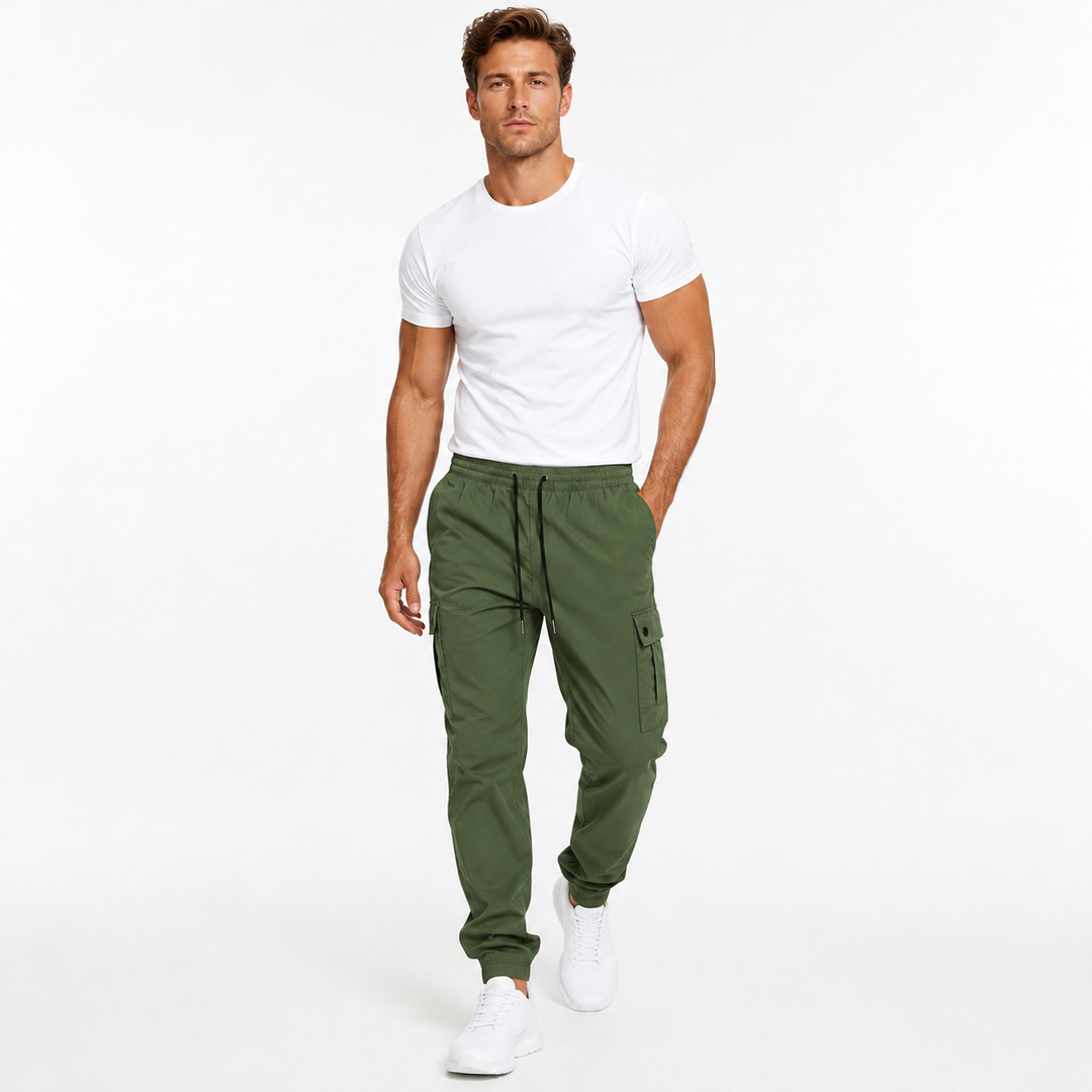 Men Cargo Workwear Pants Loose Fit Outdoor Utility Wear