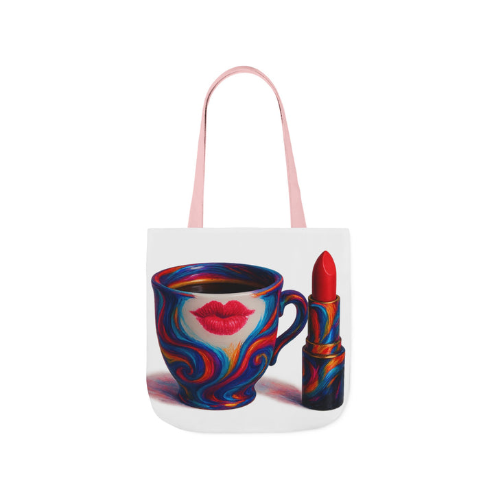 Canvas Tote Bag with 5-Color Straps &amp; Sleek Black Lining