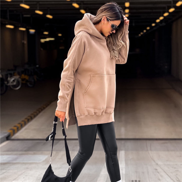 Cotton hooded top for women&