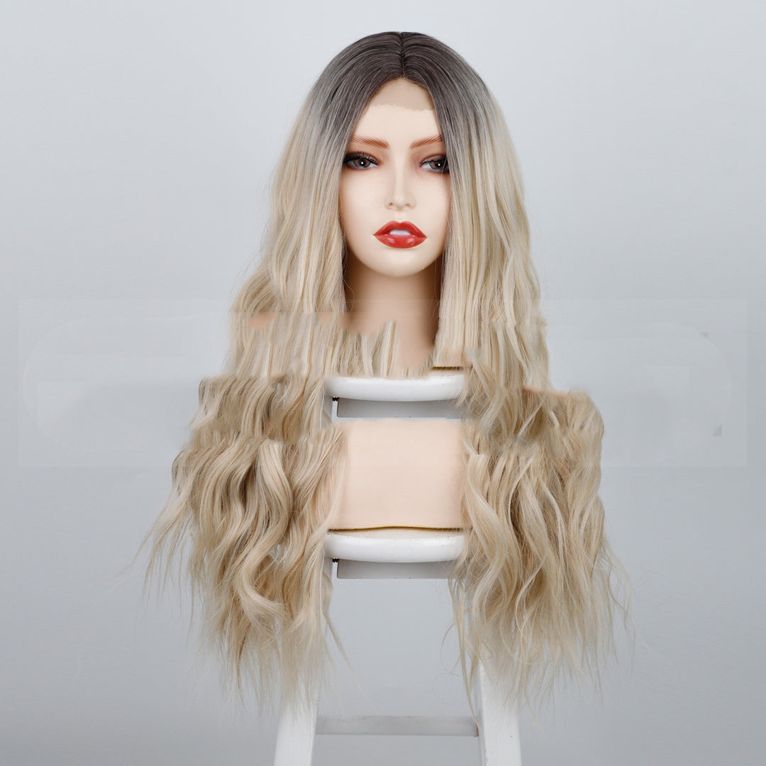 Fluffy Water Ripple Wig close detail of high temperature fiber texture and ripple definition
