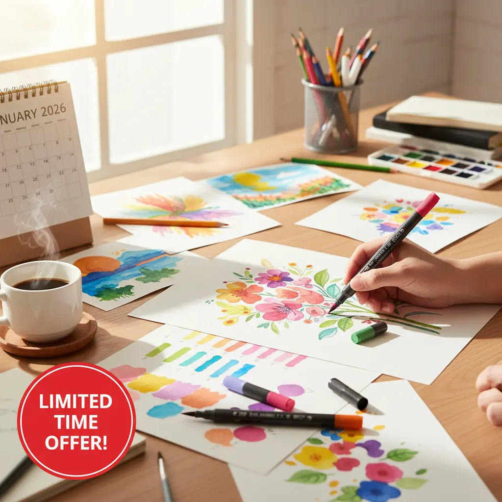 Twin tip brush markers showing fine tip and flexible brush tip for graphic drawing control