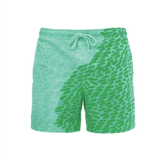 Men’s Color-Changing Beach Shorts – Quick-Dry Swim