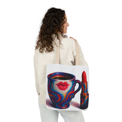 Canvas Tote Bag with 5-Color Straps & Sleek Black Lining