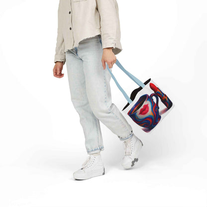 Canvas Tote Bag with 5-Color Straps & Sleek Black Lining