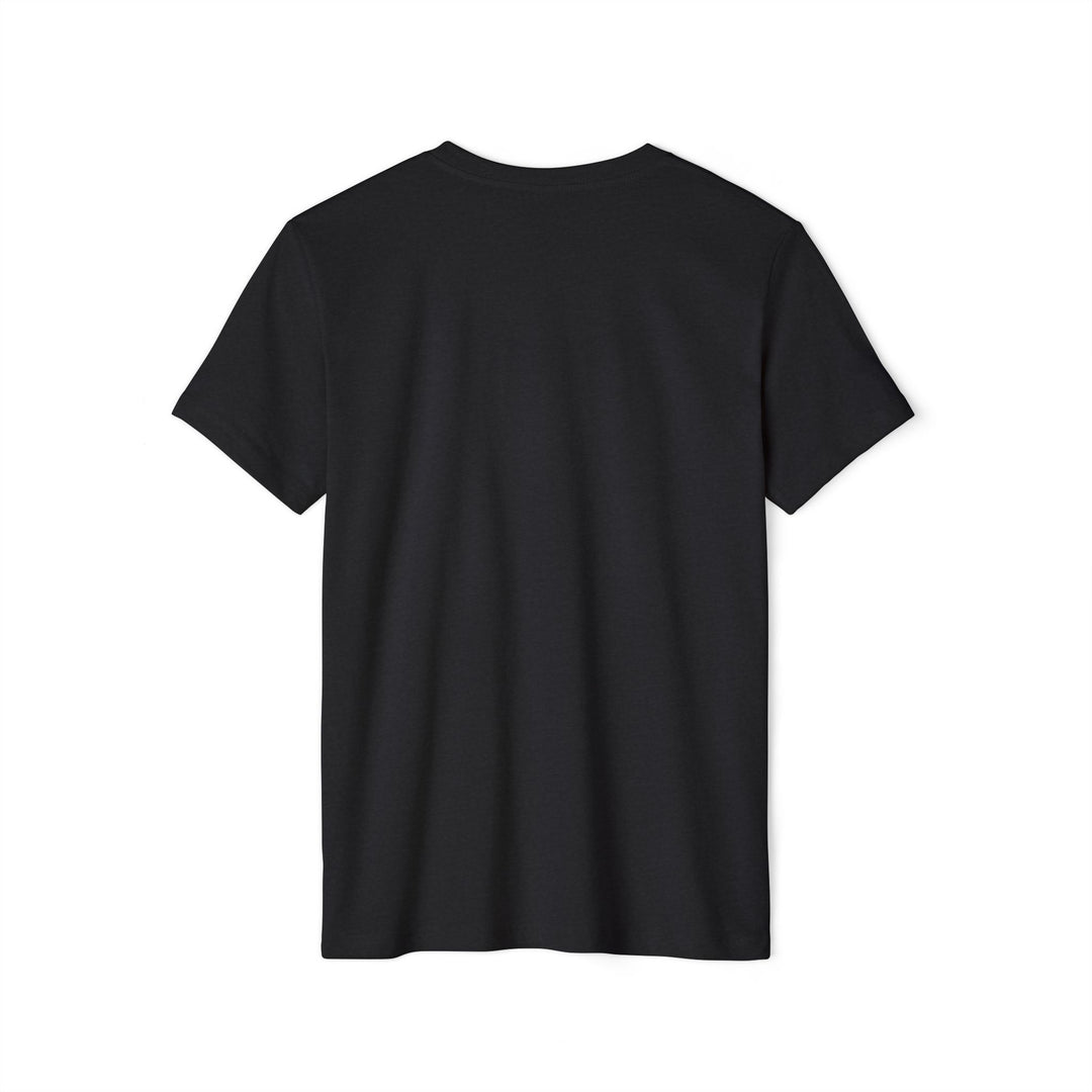 Black t-shirt on a white background