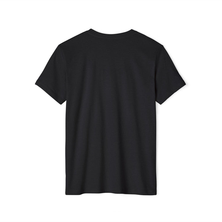 Black t-shirt on a white background