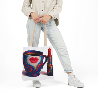 Canvas Tote Bag with 5-Color Straps & Sleek Black Lining