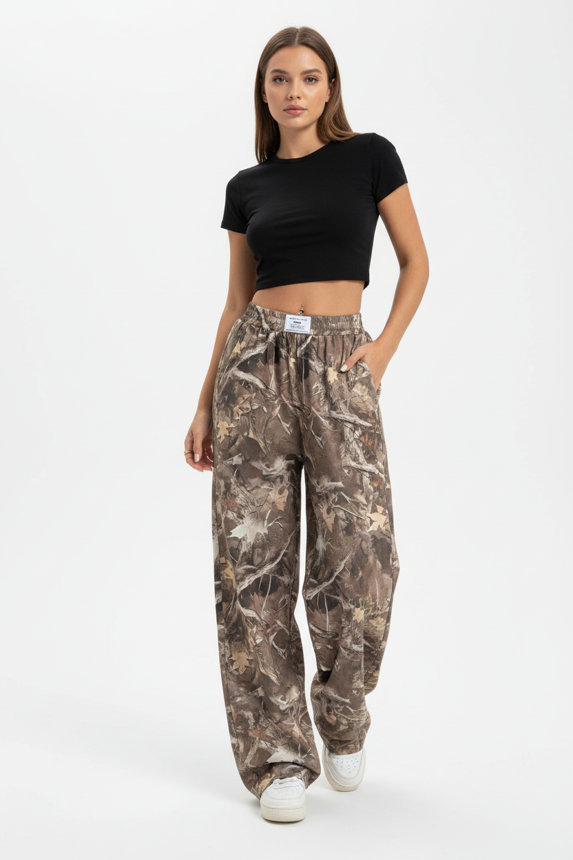 Camouflage Cargo Pants Women High Waist Street Fit Now