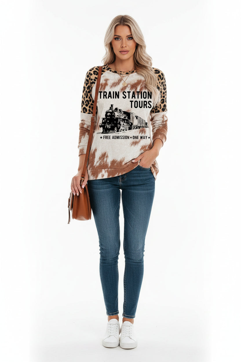 Women’s Retro 3D Print Long Sleeve T-Shirt Street Style