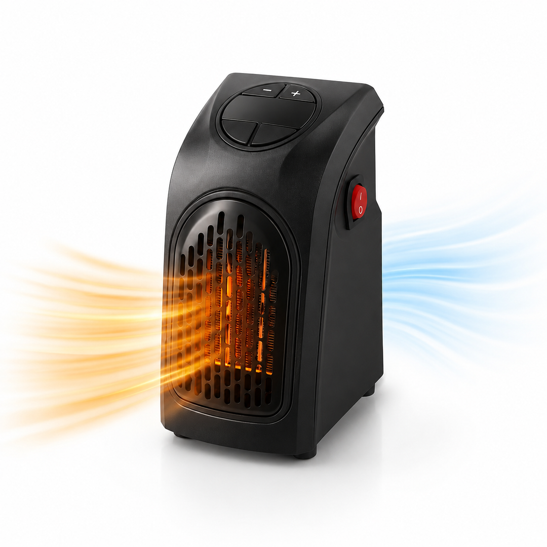PTC ceramic portable electric heater with hot or cool wind modes for flexible airflow in changing home and office conditions.
