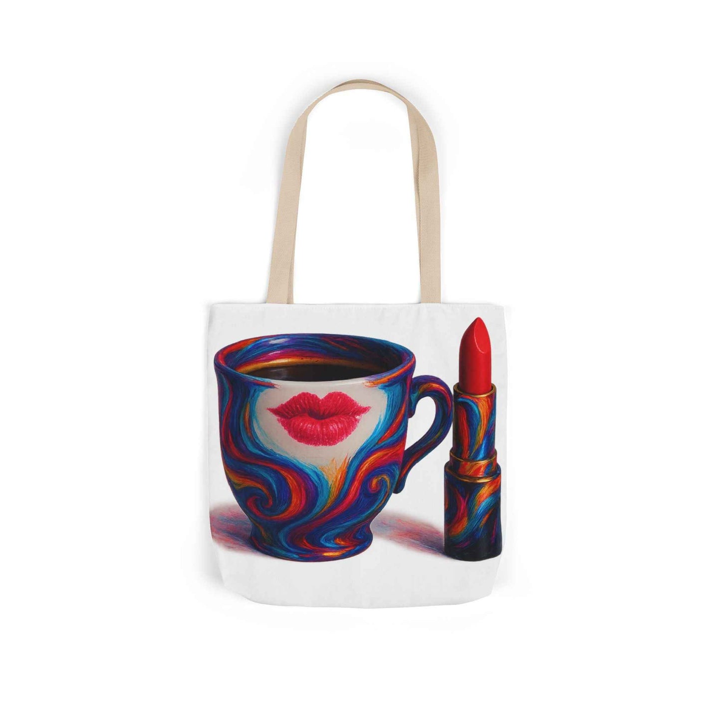 Canvas Tote Bag with 5-Color Straps & Sleek Black Lining