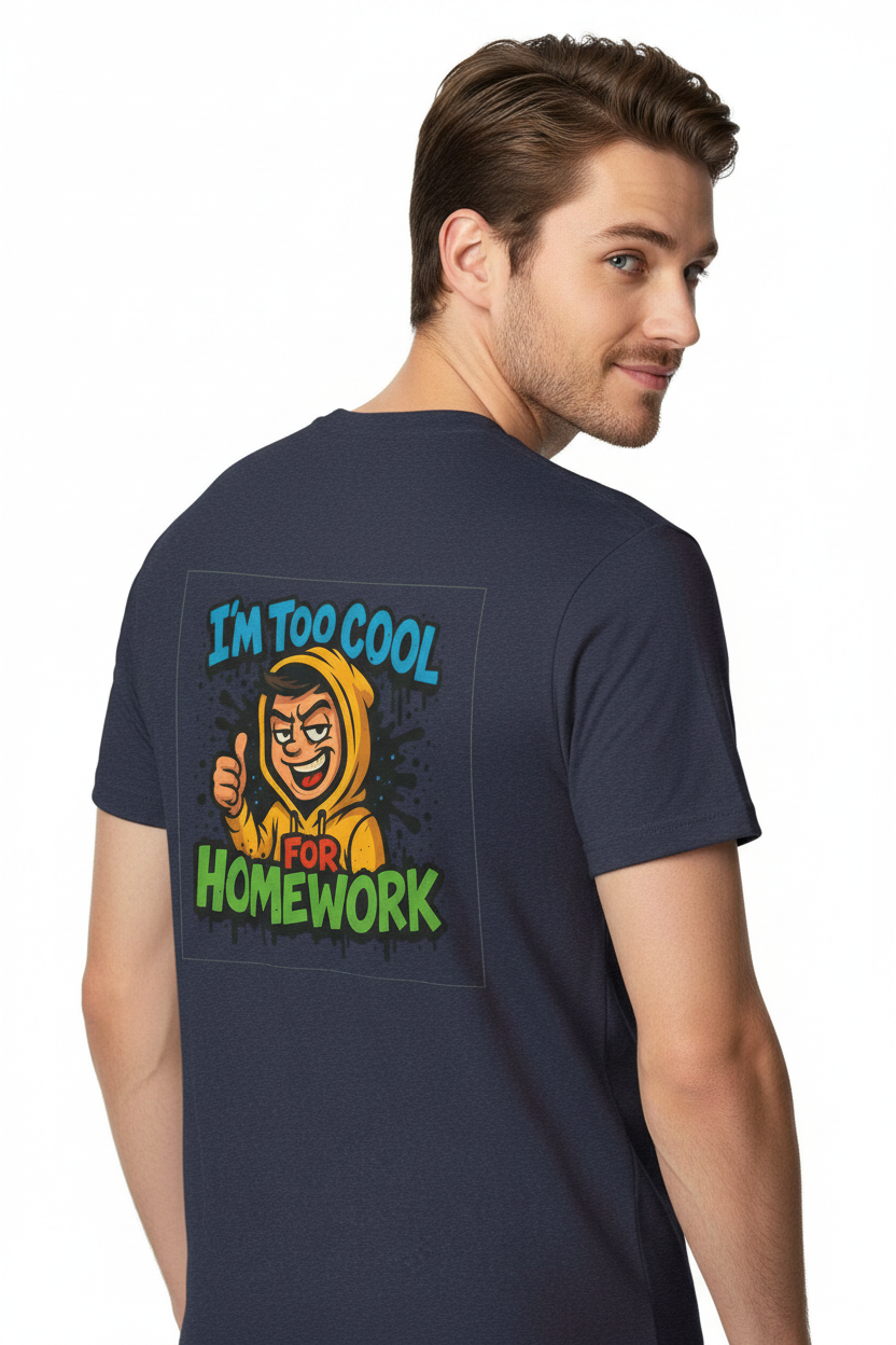 Model wearing organic cotton scoop neck tee with jeans for a relaxed campus look