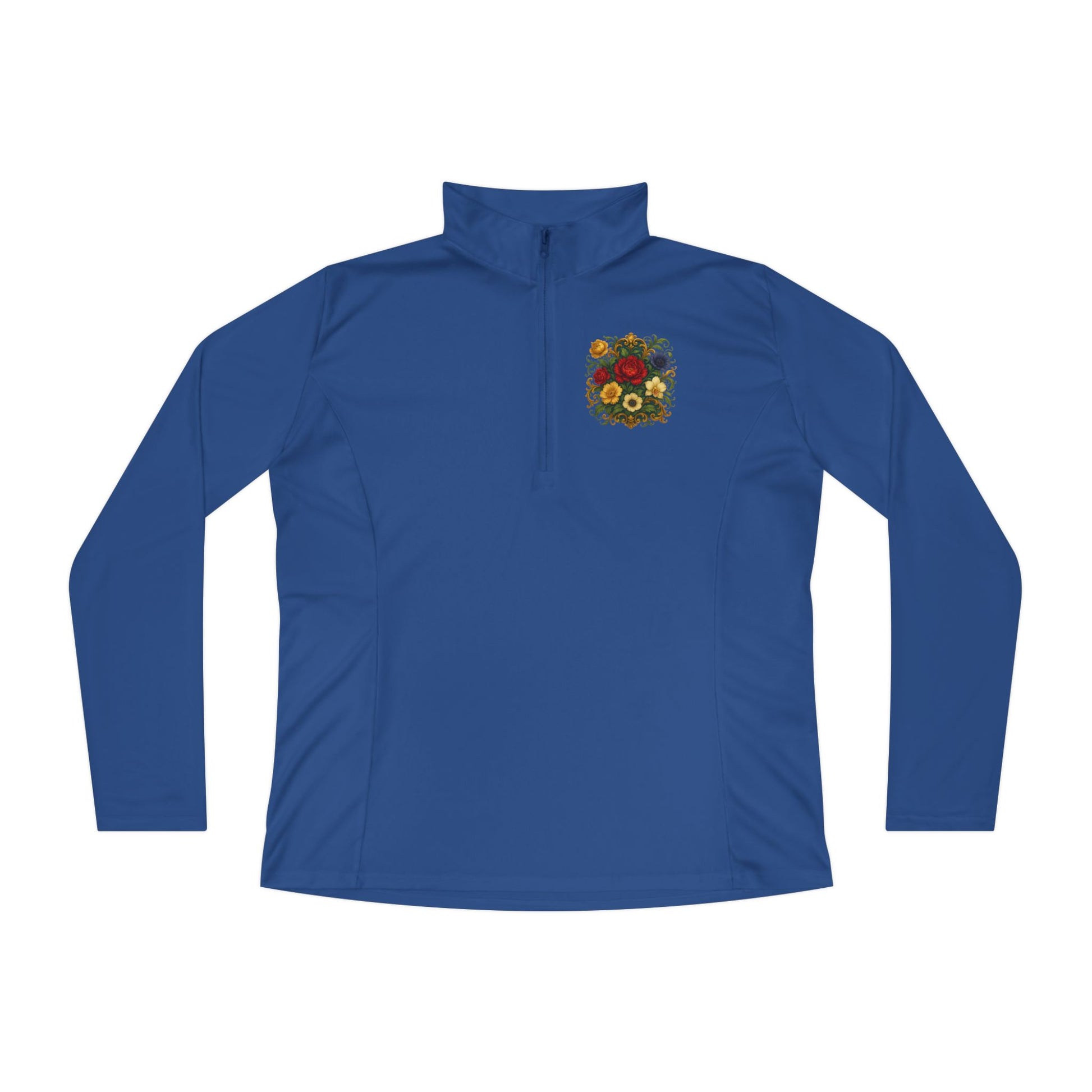 Floral Ladies Quarter-Zip Pullover – Get Cozy