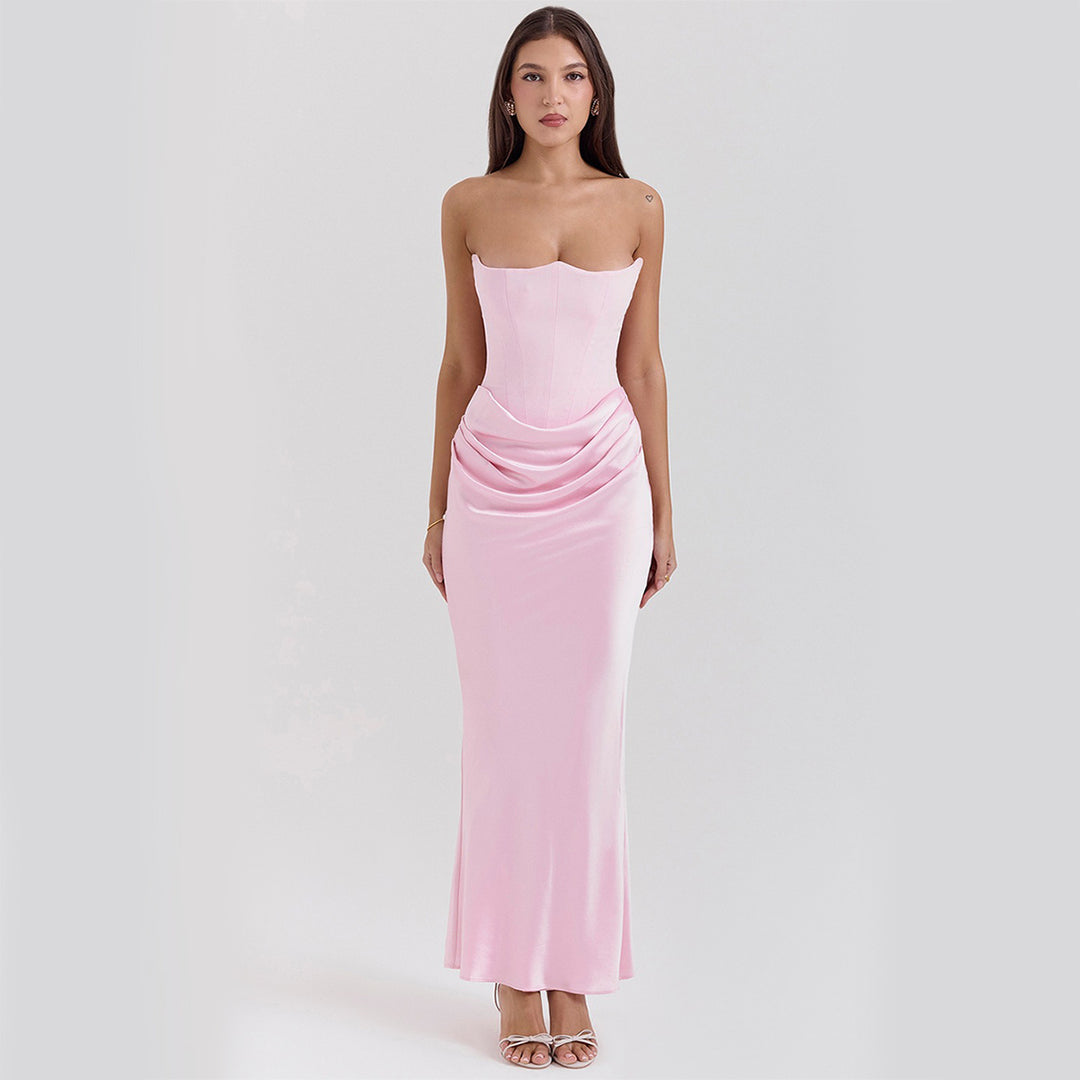 Slim Tube Top Long Dress – Sexy Backless Evening Gown