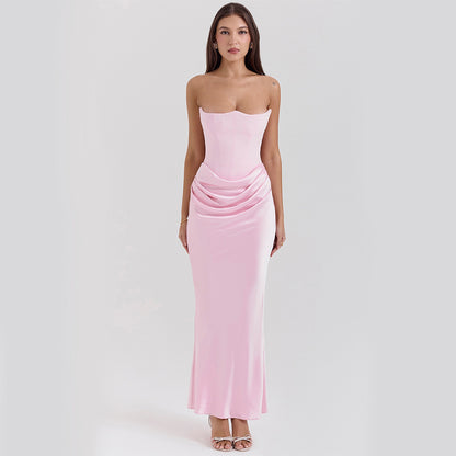 Slim Tube Top Long Dress – Sexy Backless Evening Gown