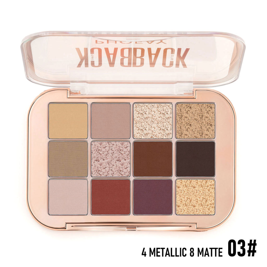 PHOFAY 12-Color Eyeshadow Palette – Matte & Metallic