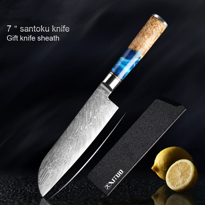 kitchen knife set utility and chef knives organized set ready for meat and vegetable preparation in modern kitchen