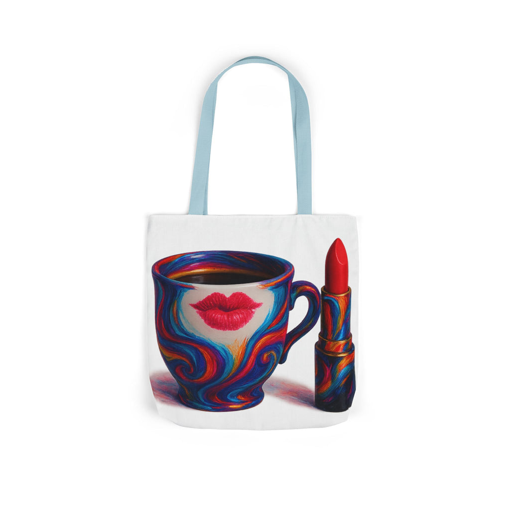 Canvas Tote Bag with 5-Color Straps & Sleek Black Lining