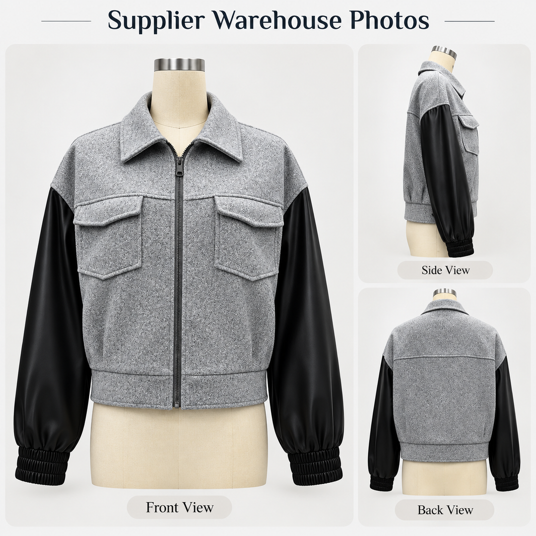 Color Block Zip-Up Jacket - Thick Pocketed Casual Style