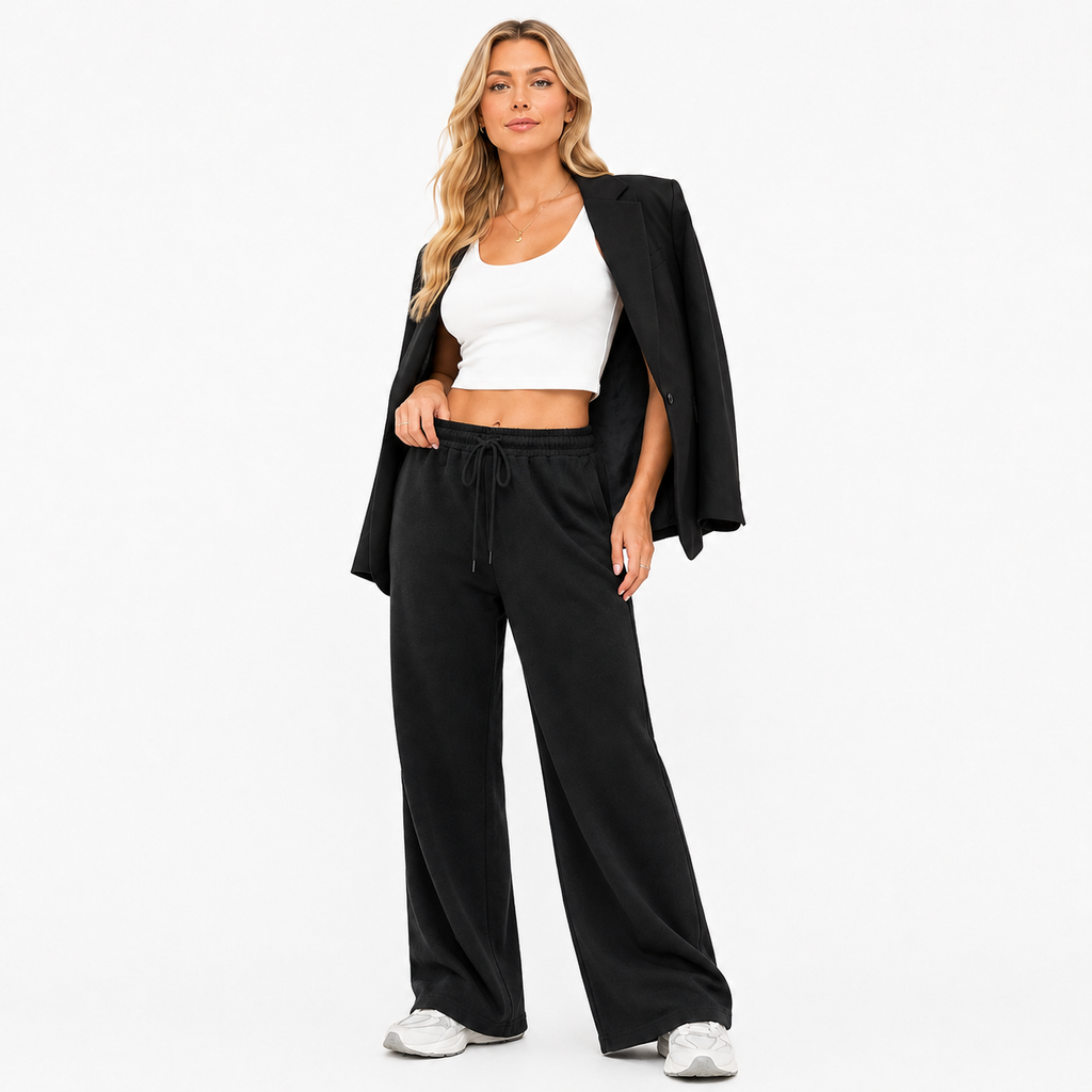 Women's Drawstring Waist Trousers – Casual Loose Fit