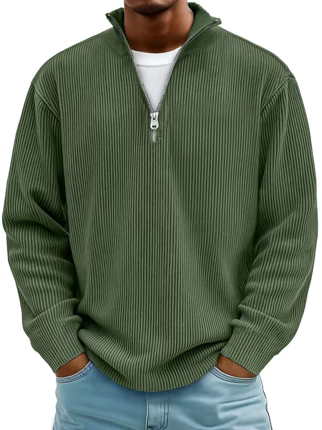 Corduroy Zipper Sweatshirt Men&