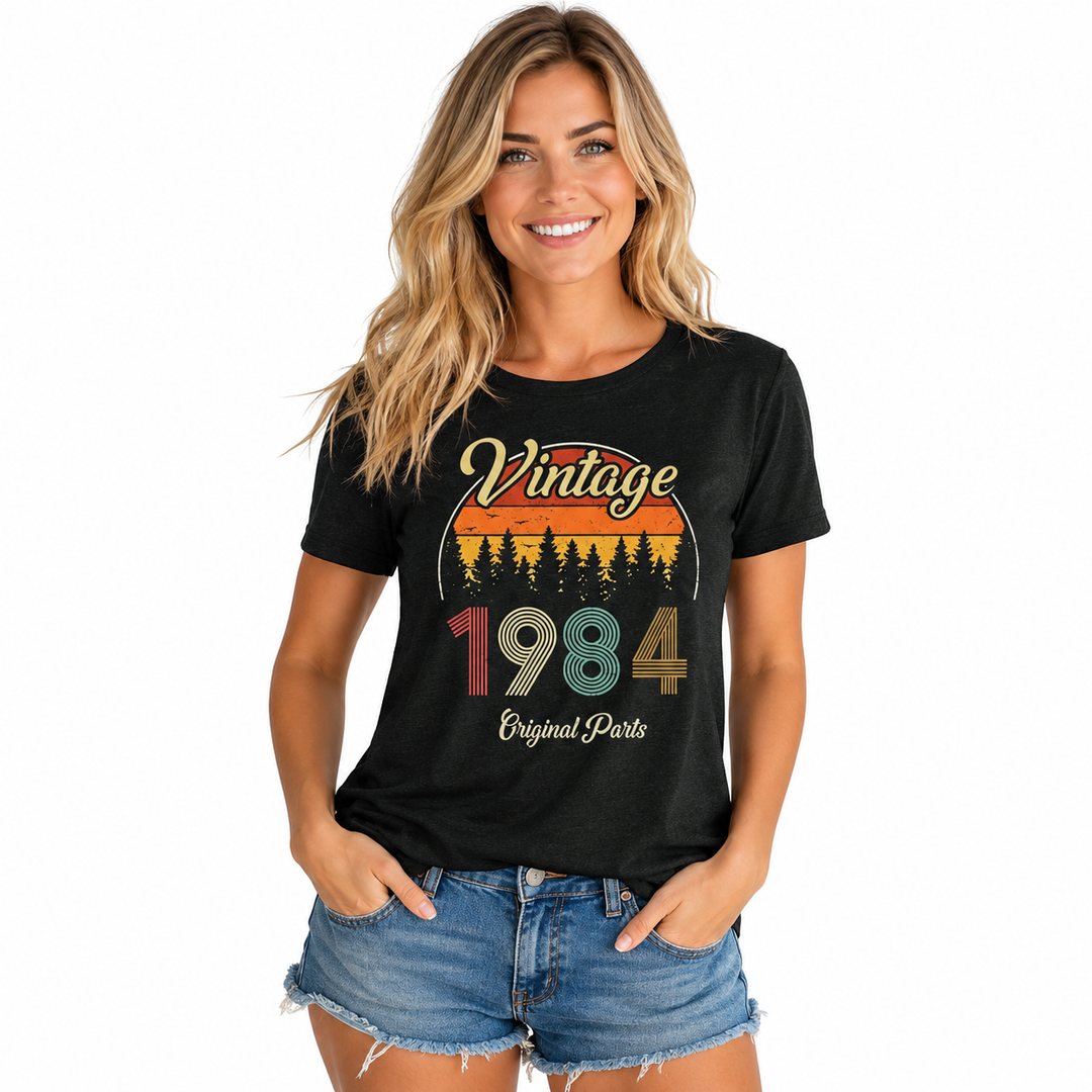Vintage 1984 Women’s Top - Letter Print Party Tee