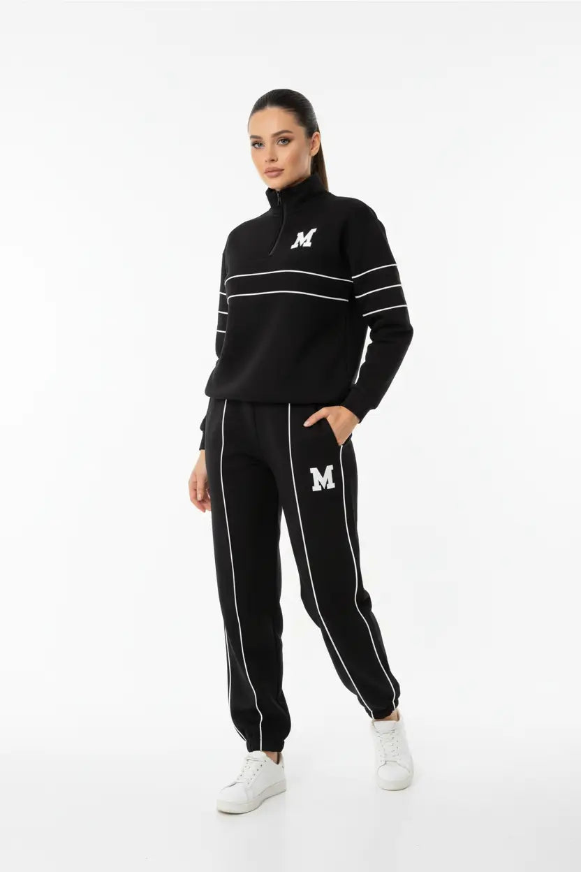 Womens 2 Piece Lounge Set Hoodie Style Sweatpants Set