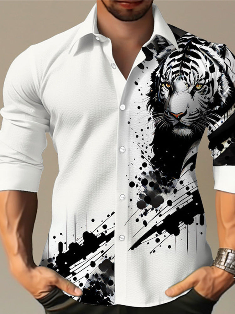 Bamboo Linen Printed Men's Shirt – Color-Match Style
