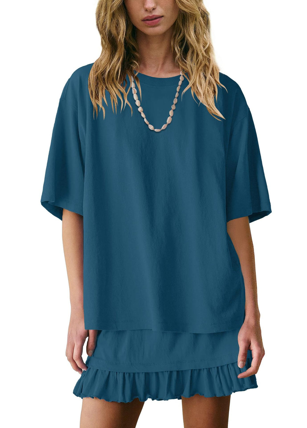 Women’s Casual Two Piece Skirt Set Short Sleeve Styles!