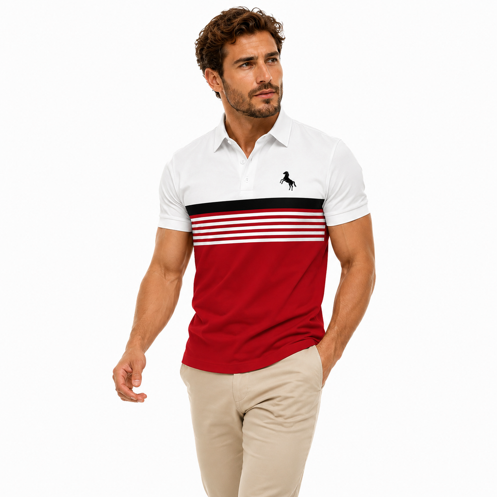 Men's Striped Golf Shirt - Clean Sport Fit