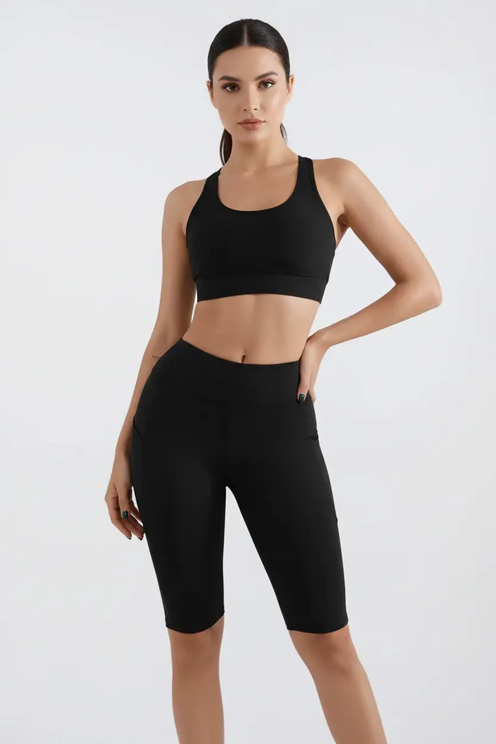 5 inch yoga shorts seamless biker length side profile