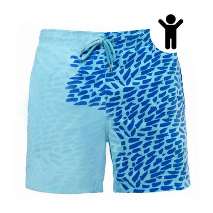 Men’s Color-Changing Beach Shorts – Quick-Dry Swim