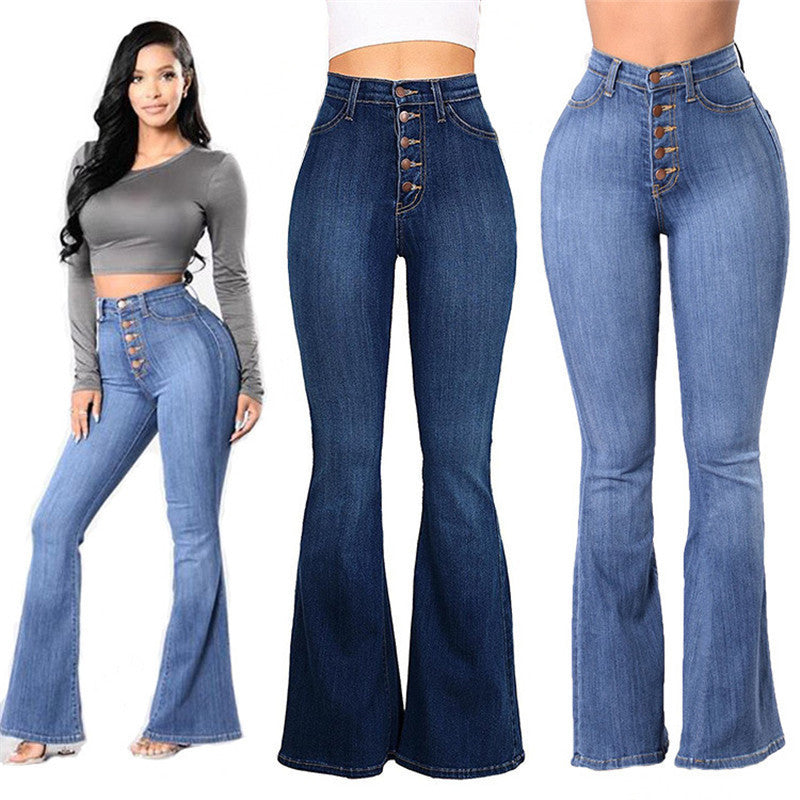 high waist stretch jeans distressed finish subtle whitening texture close view