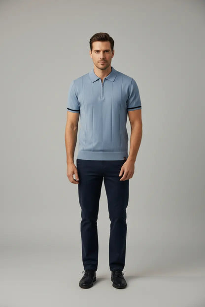 men's casual work shirt side profile showing loose cut
