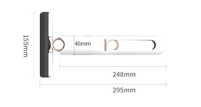 Measurement chart of a product with dimensions labeled on a white background