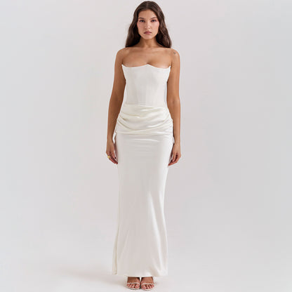 Slim Tube Top Long Dress – Sexy Backless Evening Gown
