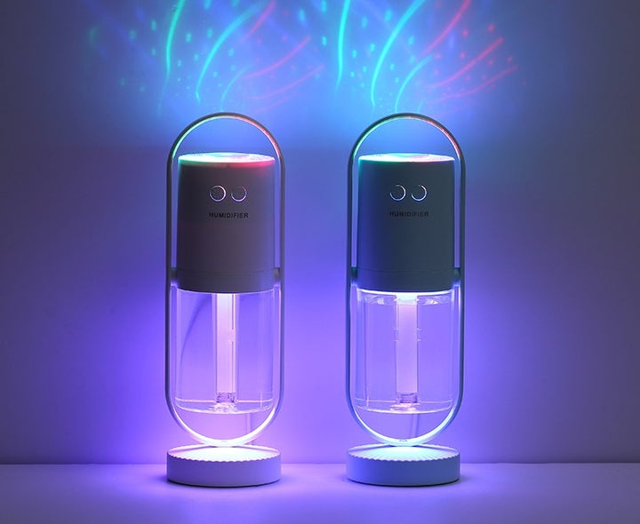 USB Humidifier - Portable, Quiet Projection Night Light