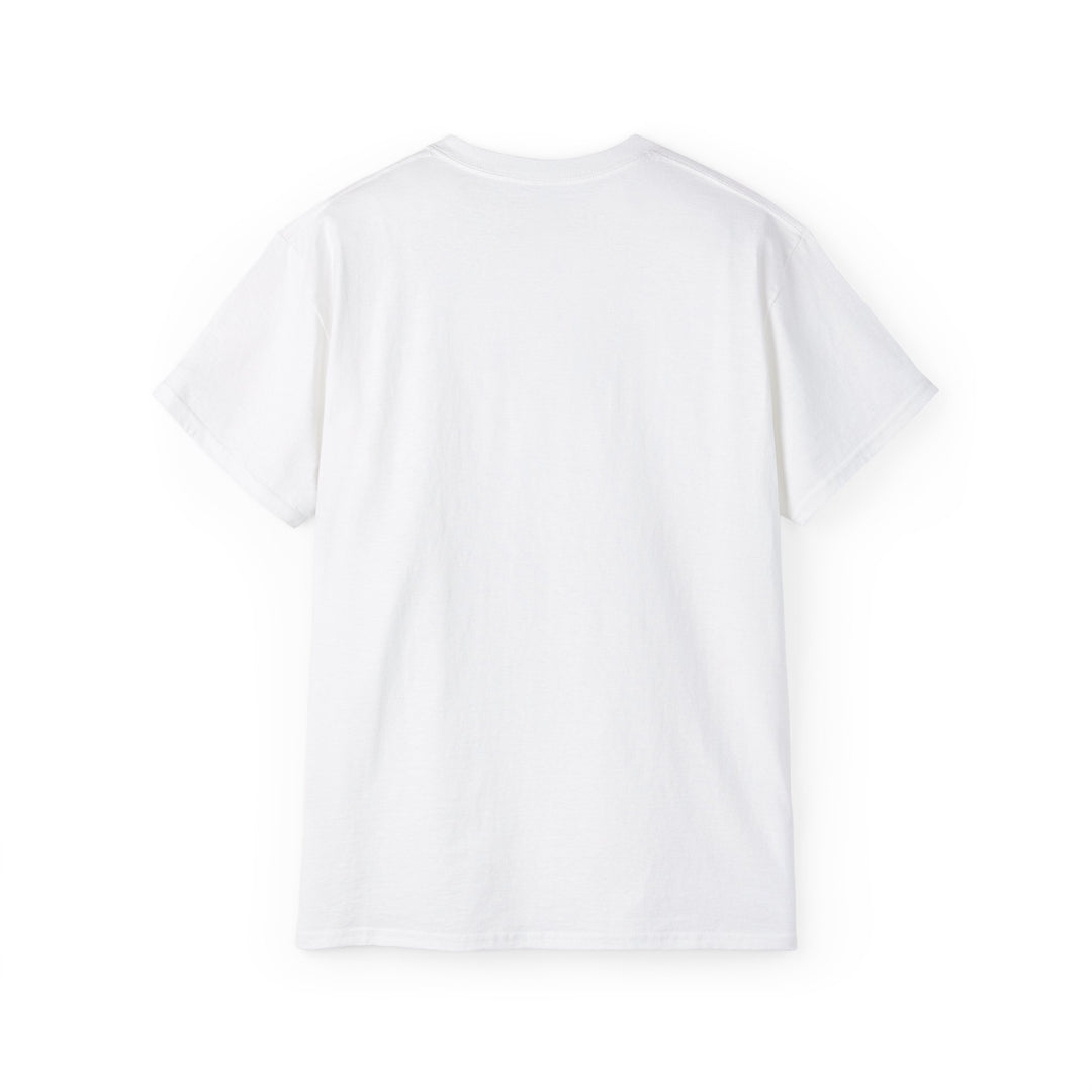 Close-up of ribbed collar and shoulder tape on tropical vibes shirt in soft cotton