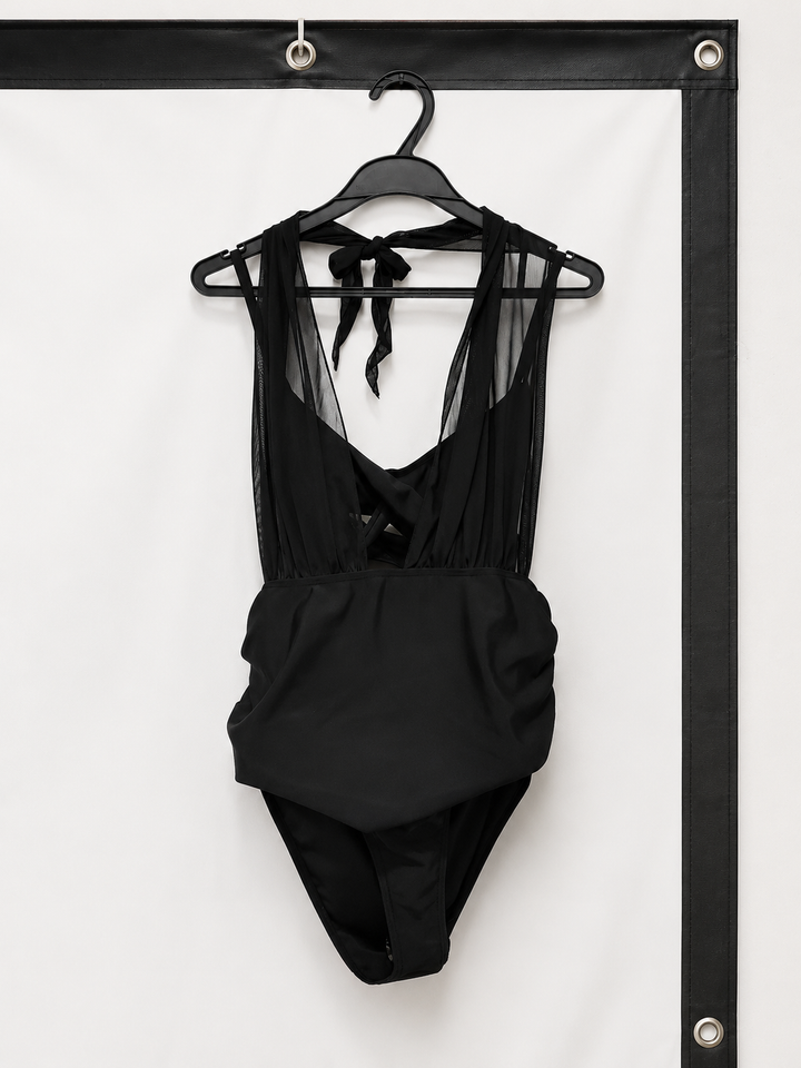 High waist swimwear with deep V-neck styling and size choices from S through 3XL - PrintOne1 image for clear online shopping.
