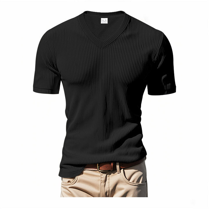 Loose Casual Men's V-Neck T-Shirt Relaxed Summer Fit